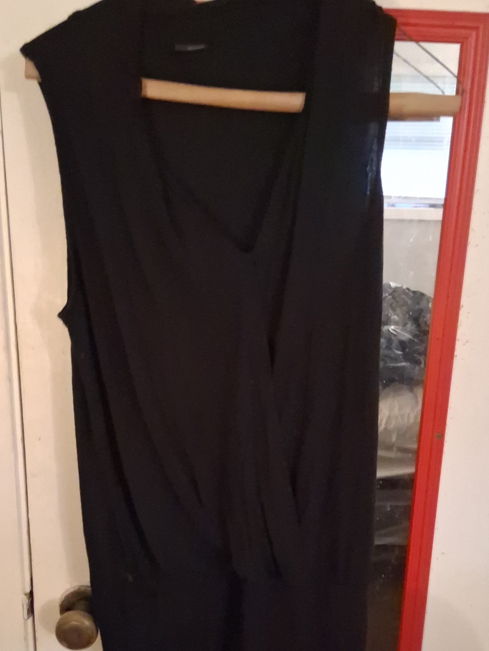 Sleeveless Black V-Neck Women's Top